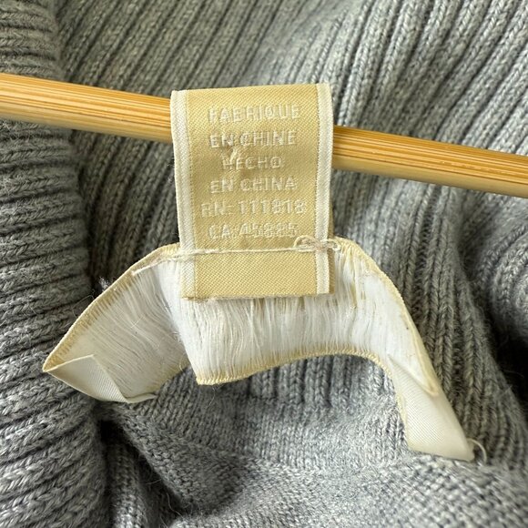 Michael Kors Cowl Neck Sweater Medium Long Sleeves Zipper Details Gray - Picture 9 of 10